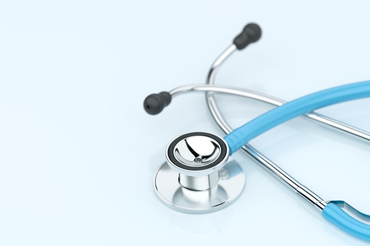 Healthcare Stethoscope Blue Background Medical