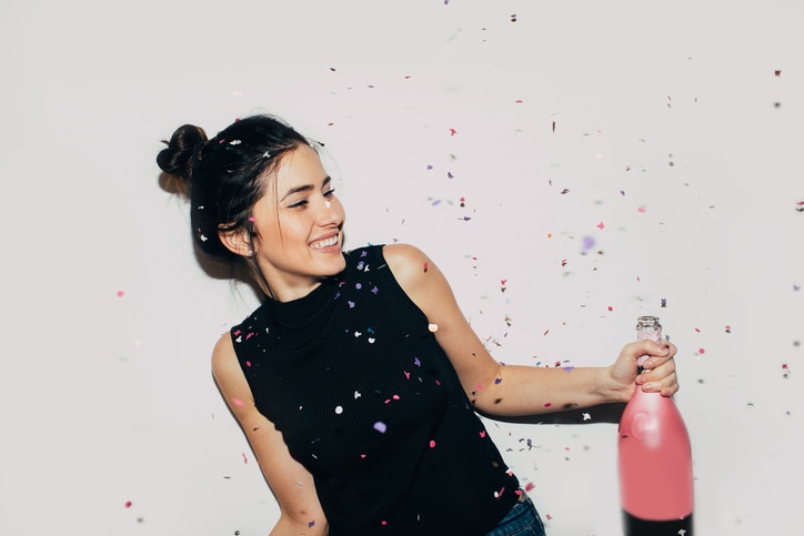 Photo of a young brunette who loves to party