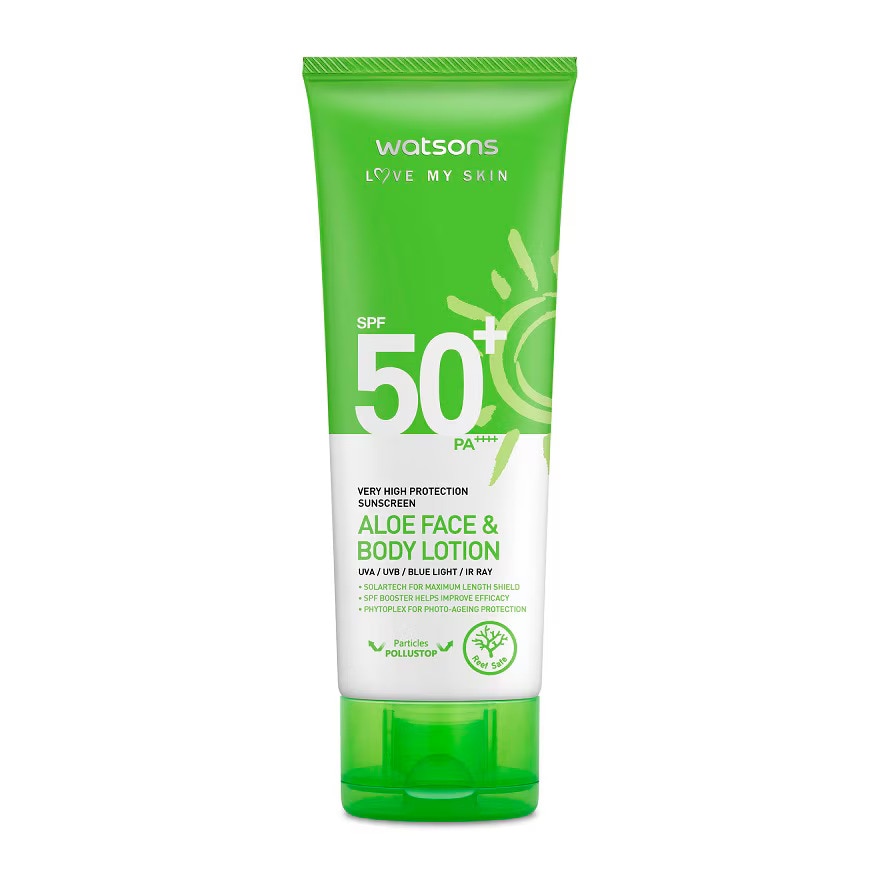 WATSONS Aloe Vera Sunscreen Face & Body Lotion SPF50+ PA++++