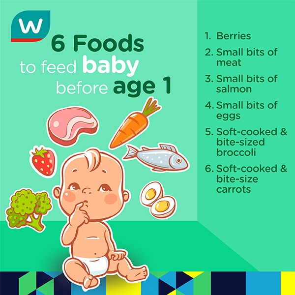 6 Foods to feed baby before age 1