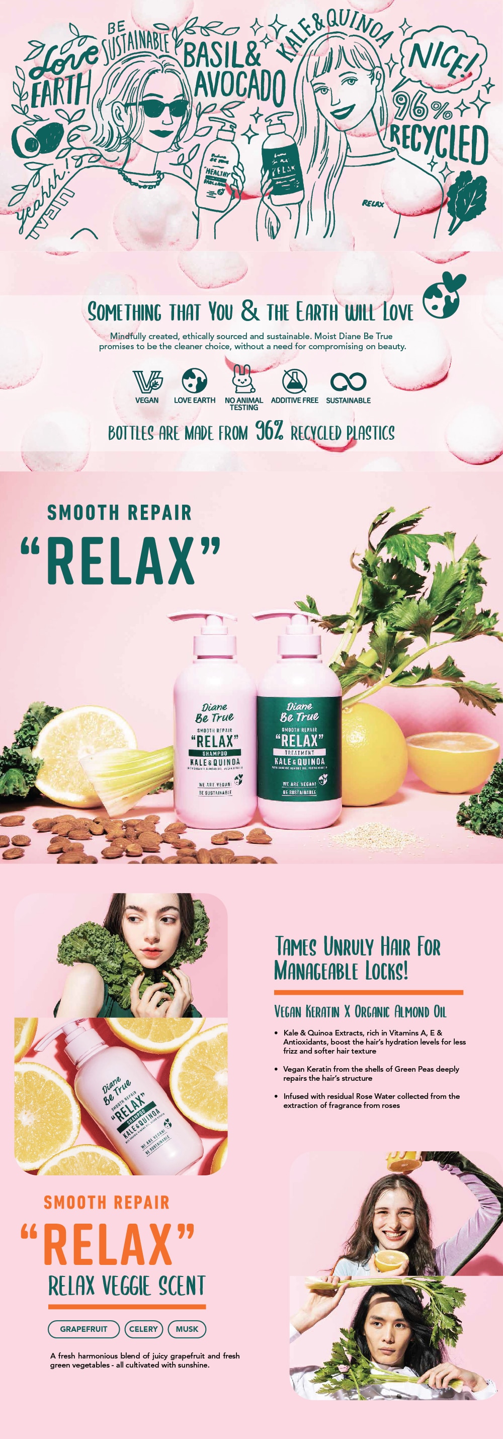 MOIST DIANE, Be True Smooth Repair Relax Treatment 400ml | Watsons Malaysia