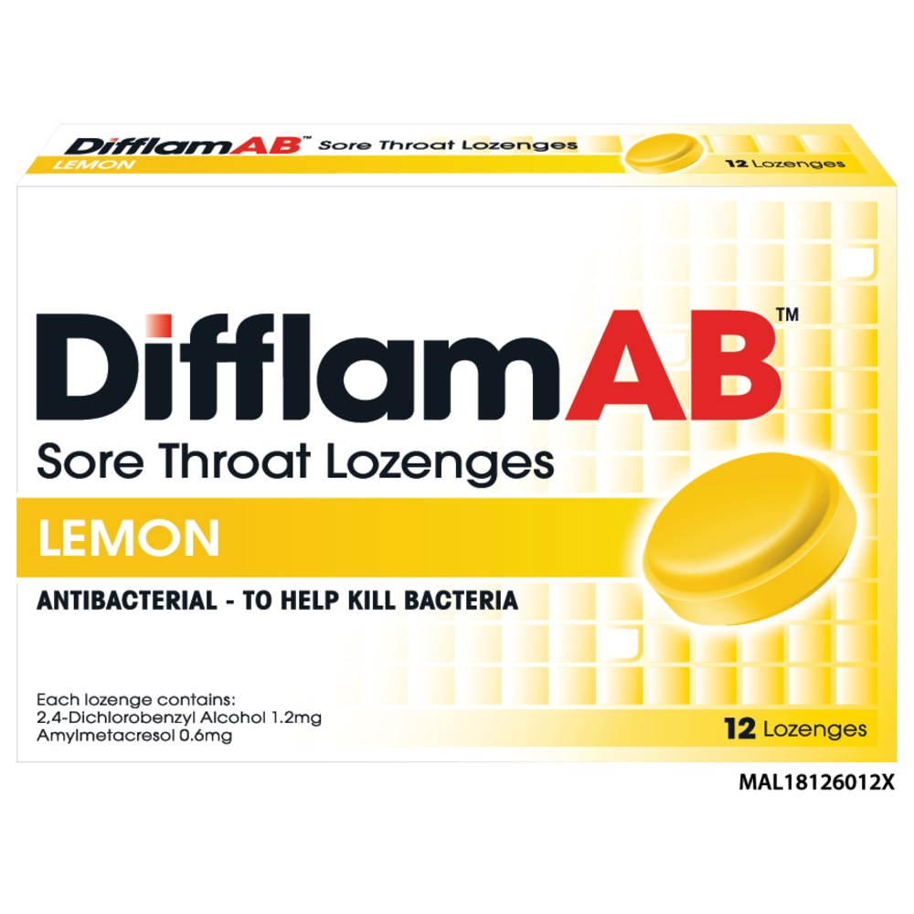 Difflam Ab Sore Throat Lozenges Lemon 12 S Watsons Malaysia