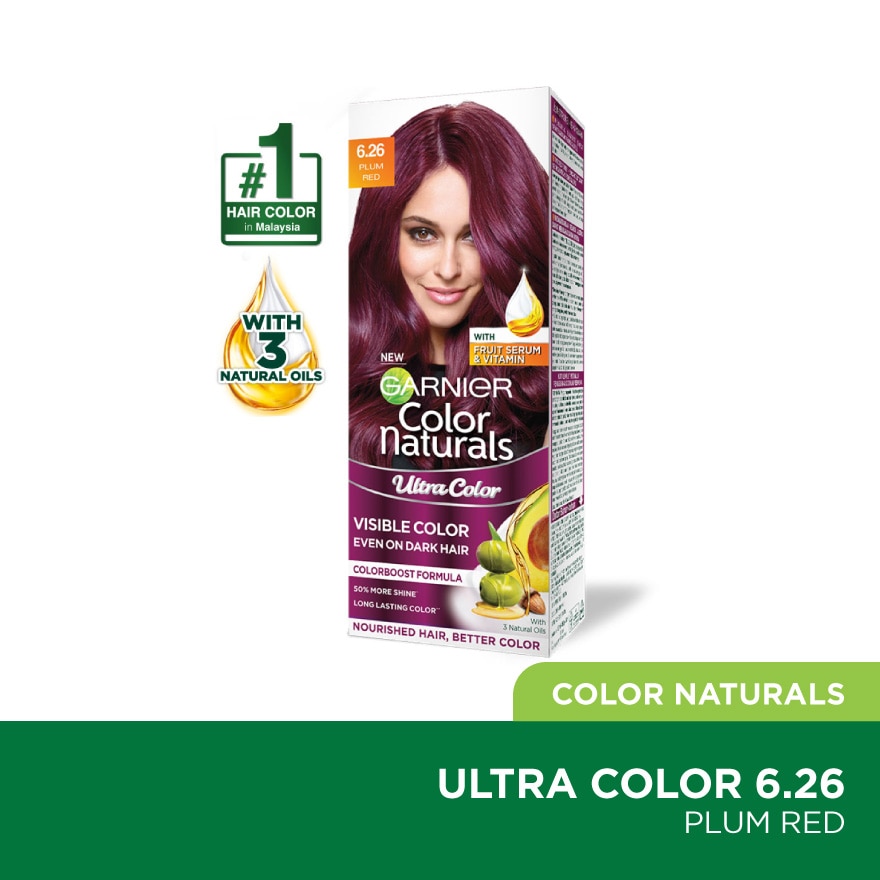 GARNIER HAIR COLOR, Color Naturals Red Burgundy 1's | Watsons Malaysia GARNIER HAIR COLOR, Color Naturals Red Burgundy 1's | Watsons Malaysia