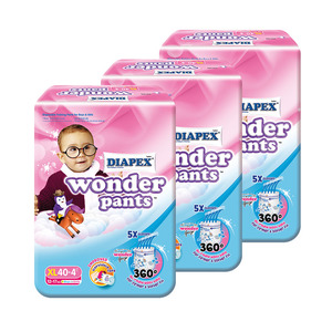 Diapex Wonder Pants Super Jumbo Pack Xl 40 4pcs X 3pck Watsons Malaysia