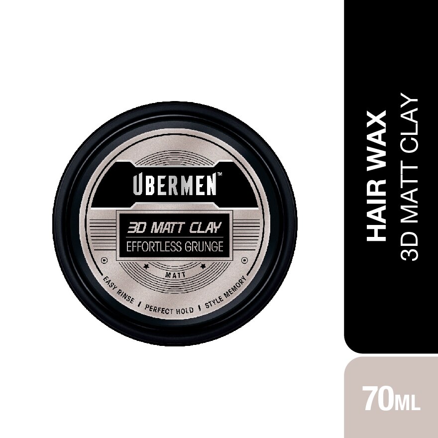 UBERMEN, 3D Matt Clay Effortless Grunge 70g | Watsons Malaysia UBERMEN, 3D Matt Clay Effortless Grunge 70g | Watsons Malaysia