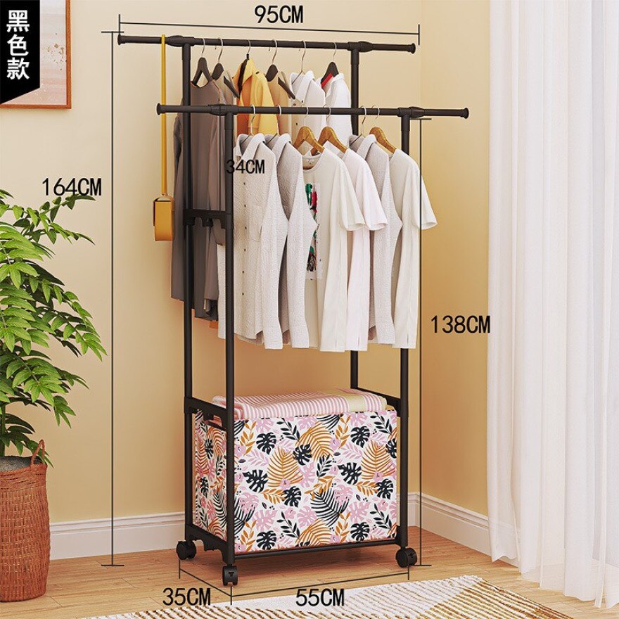 JIMART, Double Pole Cloth Rack With Wheels | Watsons Malaysia
