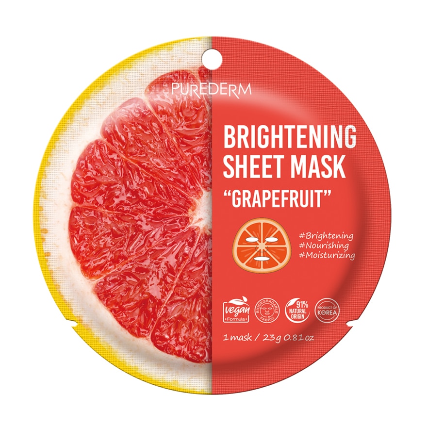 PUREDERM, Brightening Sheet MaskGrapefruit 1s Watsons Malaysia