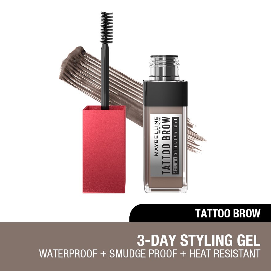 MAYBELLINE, Tattoo Brow 3Day Styling Gel Grey Brown Watsons Malaysia