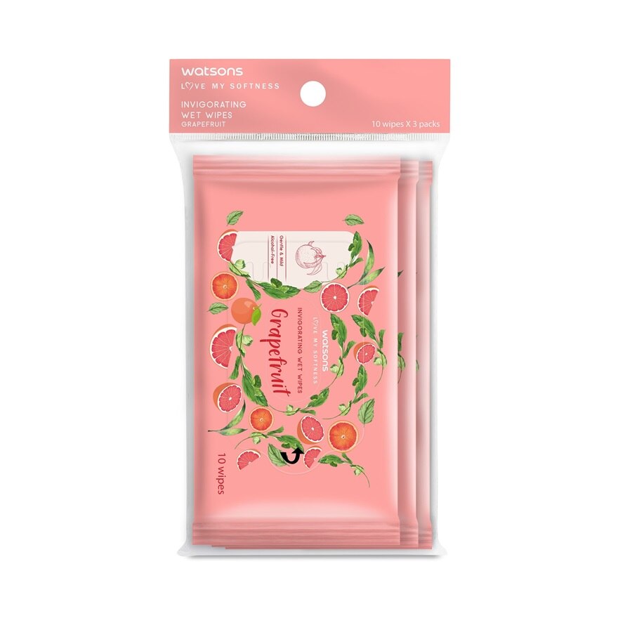 Watsons Invigorating Wet Wipes Grapefruit 10sx3 Watsons Malaysia